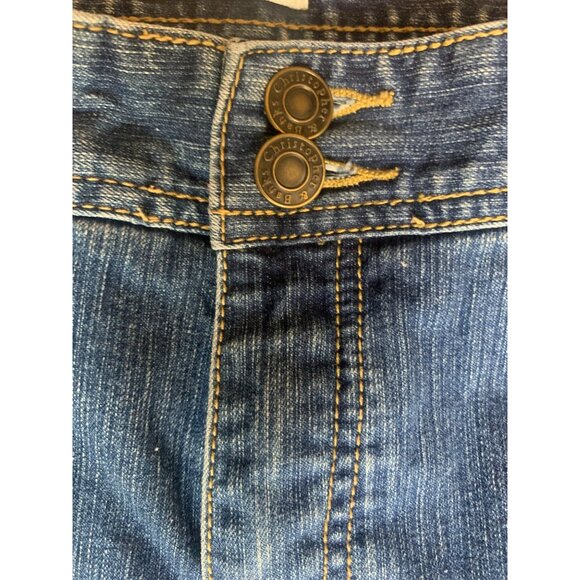 Christopher & Banks Womens Cropped  Straight Leg Jeans Size 12 Blue Denim 32”x26 - Picture 3 of 8